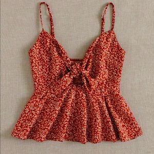 SHEIN floral peplum top